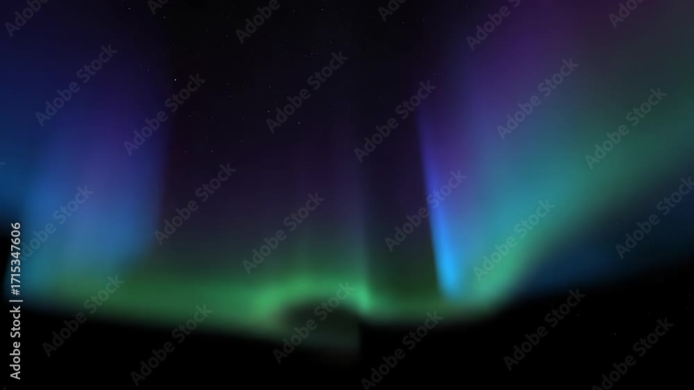 Wall mural seamlessly looping video of soft shifting colorful glow resembling an abstract aurora borealis effec
