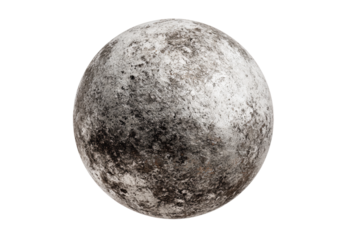 a gray stone ball on a white background