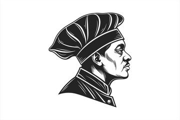 black Chef icons silhouette on white background