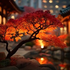 　光に照らされ、秋が息づく。