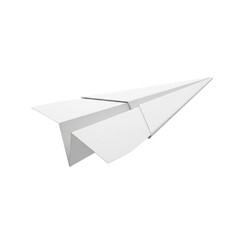 White 3D Paper Airplane Isolated on Black Background origami game isolated on a transparent background