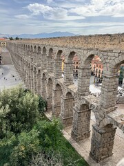 roman aqueduct in segovia spain
