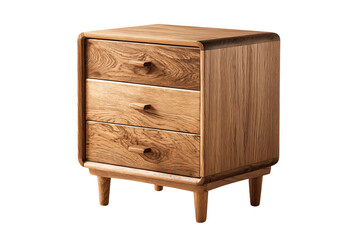 a wooden table with three drawers on it