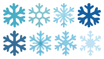PNG Colorful winter snowflake designs, element set on transparent background