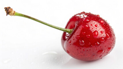 Fresh Cherry with water drop in white background