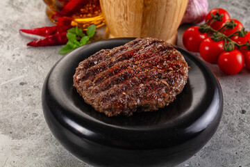 Hot Grilled beef burger cutlet