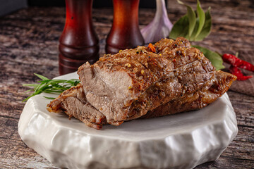 Baked pork sirloin with spices