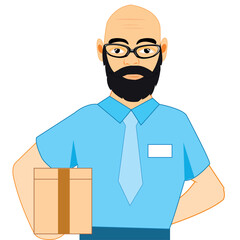 courier with parcel.eps