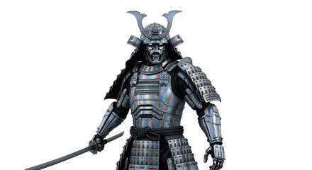 Fototapeta premium Futuristic Robotic Samurai Warrior with Katana Sword