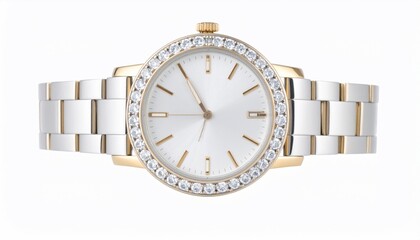 Elegant timepiece showcasing gold and silver accents with sparkling diamond embellishments