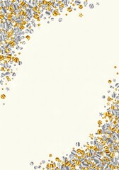 Elegant Gold & Silver Confetti Festive Border