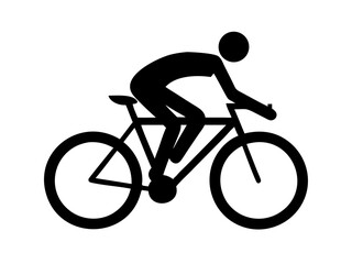 Naklejka premium people riding bicycle silhouette set on white background, vector 