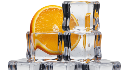 ice cubes on a yellow background