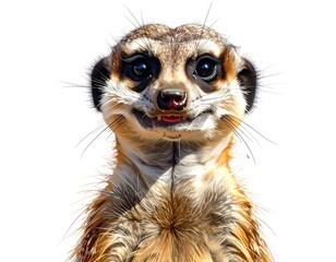Playful meerkat close-up portrait