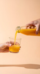 Clean Skincare Product Photography with Hand Holding Cosmetic Tubes, Jars, Droppers, Pumps, and Beauty Tools on Minimal Pastel Background