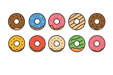 Fototapeta premium set of donut