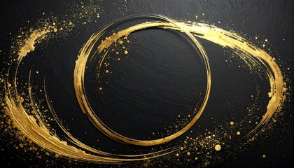優雅な金の円（背景黒）