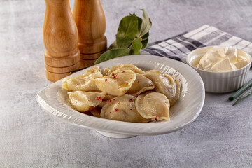Traditiolal vareniki - stuffed dumplings with potato