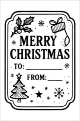 Merry Christmas Gift Tag / Label Design