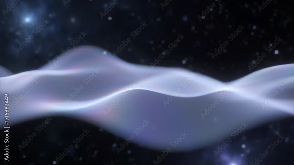 Wall mural slow-motion holographic energy wave subtly expanding across the frame in a gracefully seamlessly loo