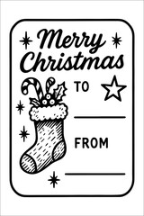 Merry Christmas Gift Tag / Label Design
