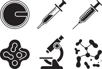Science icons for research, health, and discovery