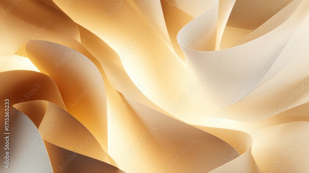 Poster abstract flowing fabric in warm tones creating a soft and serene atmosphere for artistic backgrounds