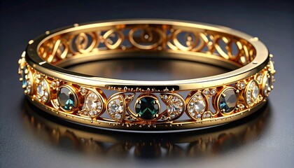 Elegant gold bracelet with sparkling gemstones, a symbol of luxury and adornment