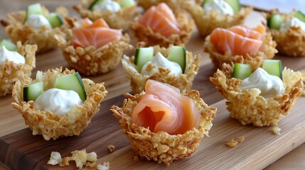 Creative sushi tacos with crispy tempura culinary event modern kitchen gourmet close-up fusion food delight