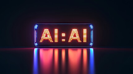 Cinematic Close-Up of Retro Digital Clock Displaying AI:AI in Dark Room