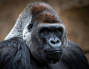 Obraz premium Close-up portrait of a gorilla (1)