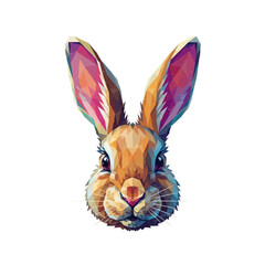 Adorable Geometric Rabbit Illustration A Colorful Portrait