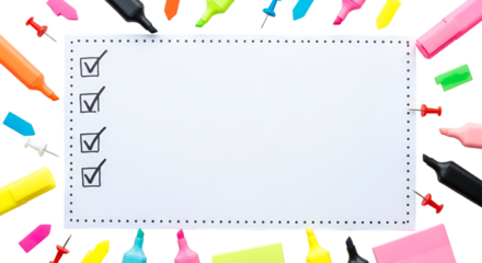 school stationery isolated on white