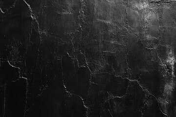 Naklejka premium close-up of a dark, cracked textured wall with rough surface and subtle highlights