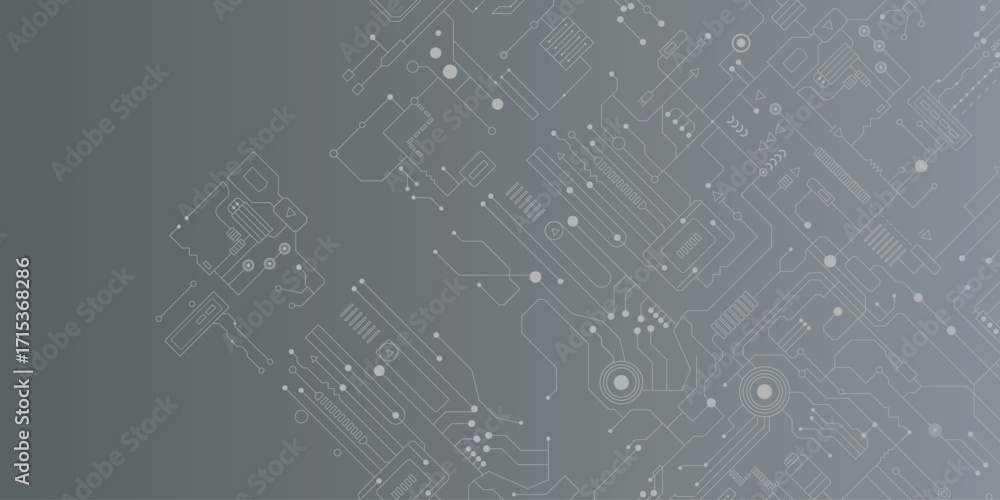 Poster circuit board pattern. technology texture, digital tech lines and computer systems seamless vector b