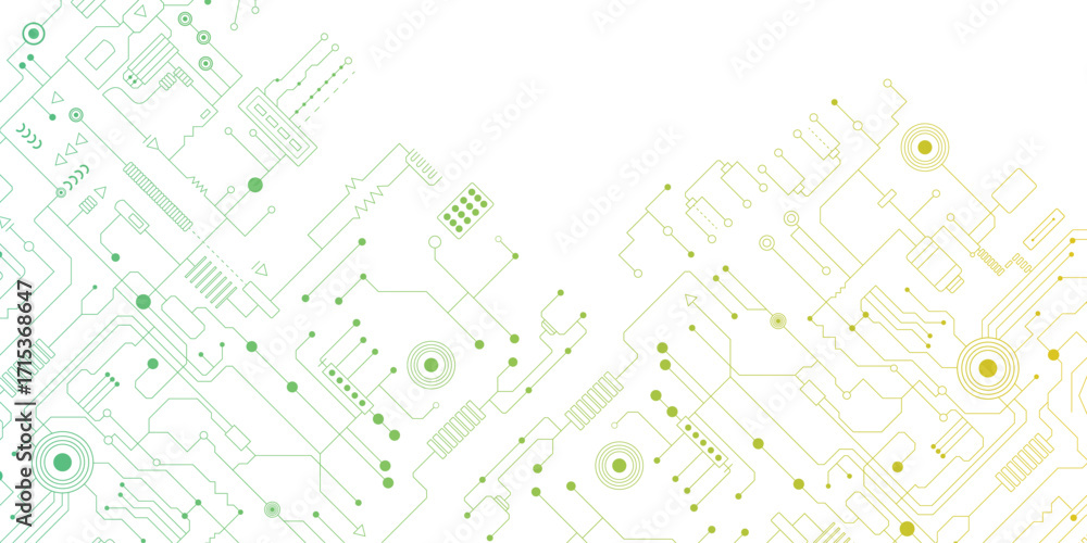 Poster vector circuit for communication technology background concept.