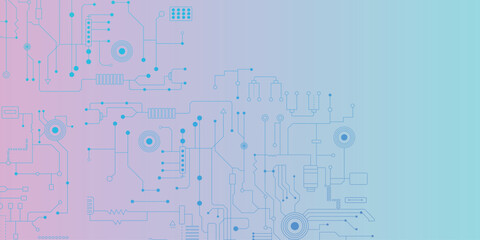 Vector circuit for communication technology background concept. 