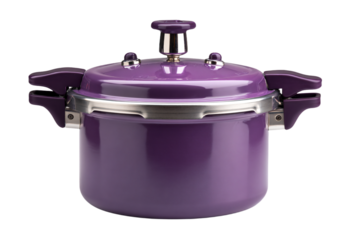 a purple pot with a lid on a white background