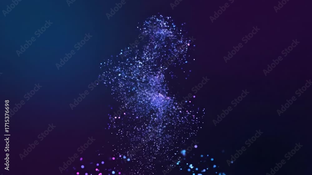 Canvas Prints subtle blue and purple sparkling particles slowly ascend and glow against a dark, abstract backgroun