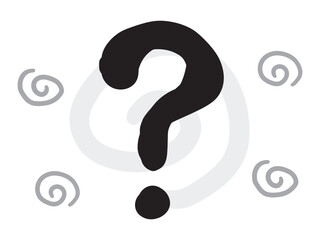 Naklejka premium はてなマークとぐるぐる(ベクター)