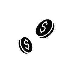 Coins icon. Simple solid style. Coin, money, cash, pay, investment, exchange, dollar, finance, business concept. Silhouette, glyph symbol. Isolated design.
