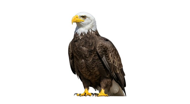 Majestic bald eagle stands proudly, symbol of freedom and strength - Powered by Adobe