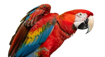 Obraz premium Stunning scarlet macaw flaunting vibrant plumage detail