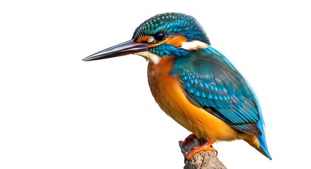 Fototapeta premium Kingfisher bird perched peacefully on branch
