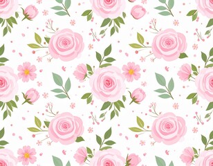 pink roses seamless pattern