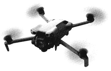 Drone FPV Line Stroke. Drone Vector Isolated D1005