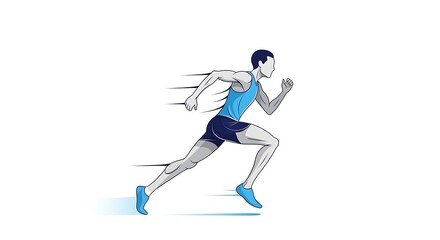 Obraz premium Dynamic Sketch Illustration of a Man Sprinting.