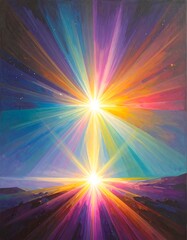 Obraz premium Radiant sunrise explosion of vibrant colors