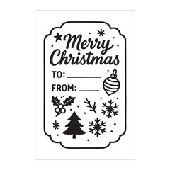 Happy Merry Christmas Label Design & Template