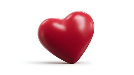Fototapeta premium A shiny red heart shape on a white background